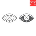 Diabetic eye line and glyph icon