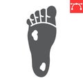 Diabetic foot glyph icon