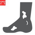 Diabetic foot glyph icon