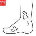 Diabetic foot line icon