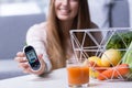 Diabetic girl leading healthy lifestyle Royalty Free Stock Photo