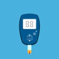 Diabetic glucose measuring device. Empty screen for value. Blank dial. Checking blood sugar level at home. Vector Royalty Free Stock Photo