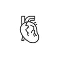 Diabetic heart line icon.