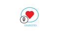 Diabetic icon in a circle on a white background. World Day Diabetes, Medical animation. Medical concept. Modern style logo for nov