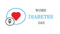 Diabetic icon in a circle on a white background. World Day Diabetes, Medical animation. Medical concept. Modern style logo for nov