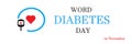 Diabetic icon in a circle on a white background. World Day Diabetes, Medical animation. Medical concept. Modern style logo for nov