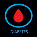 Diabetic icon in a circle on a white background. World Day Diabetes, Medical animation. Medical concept. Modern style logo for nov