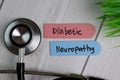 Diabetic Neuropathy text on sticky notes with office desk. Healthcare/Medical concept