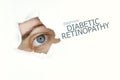 Diabetic retinopathy disease poster with eye test chart and blue eye Royalty Free Stock Photo