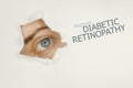 Diabetic retinopathy disease poster with eye test chart and blue eye.