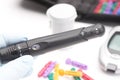 Diabetic Testing Supplies Royalty Free Stock Photo