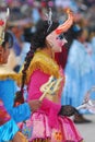 Diablada Carnival of the Virgin of La Candelaria with mask, costumes and typical clothing from Puno Peru