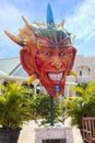 Diablo Cojuelo de la Vega Real Mask Statue in Amber Cove Royalty Free Stock Photo