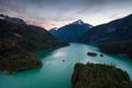 Diablo Lake in North Cascades National Park at sunrise Royalty Free Stock Photo