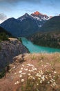 Diablo Lake in North Cascades National Park at sunrise Royalty Free Stock Photo