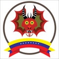 Diablos de Yare, Yare Devils Mask with eight stars Venezuela flag. Recognized by UNESCO as Intangible Cultural Heritage of Humanit Royalty Free Stock Photo