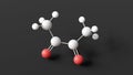 diacetyl molecule, molecular structure, butanedione, ball and stick 3d model, structural chemical formula with colored atoms