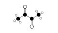 diacetyl molecule, structural chemical formula, ball-and-stick model, isolated image butanedione