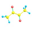 Diacetyl molecule on white