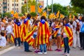 Diada of Catalunya, in Barcelona, Spain on September 11th 2015. Royalty Free Stock Photo