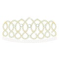 Diadem icon, jewelled crown and classic headband