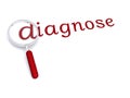 Diagnose with magnifying glass Royalty Free Stock Photo