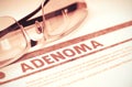 Diagnosis - Adenoma. Medicine Concept. 3D Illustration.