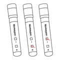 Diagnosis of blood samples for monkeypox virus. Sketch. Test tubes with patient tests. Set of vector illustrations. Three results