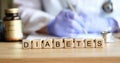 Diagnosis of diabetes mellitus and prescription of treatment by doctor