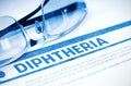 Diagnosis - Diphtheria. Medical Concept. 3D Illustration.