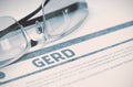 Diagnosis - GERD. Medicine Concept. 3D Illustration. Royalty Free Stock Photo