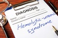 Diagnosis Hemolytic-uremic syndrome HUS. Royalty Free Stock Photo