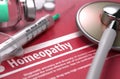Diagnosis - Homeopathy. Medical Concept.