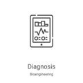 diagnosis icon vector from bioengineering collection. Thin line diagnosis outline icon vector illustration. Linear symbol for use Royalty Free Stock Photo