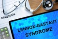 Diagnosis Lennox-Gastaut syndrome and stethoscope.