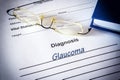 Diagnosis list with glaucoma Royalty Free Stock Photo