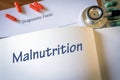 Diagnosis malnutrition written in the diagnostic