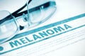 Diagnosis - Melanoma. Medical Concept. 3D Illustration.