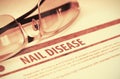 Diagnosis - Nail Disease. Medicine Concept. 3D Illustration. Royalty Free Stock Photo