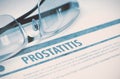 Diagnosis - Prostatitis. Medicine Concept. 3D Illustration.