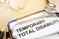 Diagnosis Temporary Total Disability TTD. Royalty Free Stock Photo