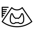 Diagnosis ultrasound icon, outline style Royalty Free Stock Photo