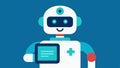 Diagnostic Bot A friendly robot assisting a doctor with data interpretation holding a tablet displaying diagnostic Royalty Free Stock Photo