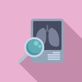 Diagnostic fluorography lungs icon flat vector. X ray control