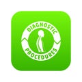 Diagnostic procedures icon green vector