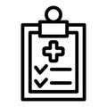 Diagnostic report line icon. Medical clipboard vector illustration isolated on white. Medical diagnosis outline style