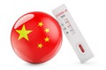 Diagnostic test for coronavirus in China. Antibody test COVID-19 with Chinese flag, 3D rendering