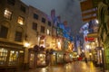 Diagon Alley in Universal Orlando at night, FL, USA Royalty Free Stock Photo