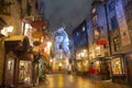 Diagon Alley in Universal Orlando at night, FL, USA