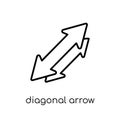 Diagonal arrow icon from collection. Royalty Free Stock Photo